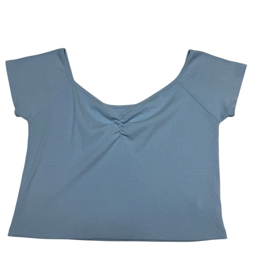 American Eagle Outfitters Light Blue Ribbed Crop Top